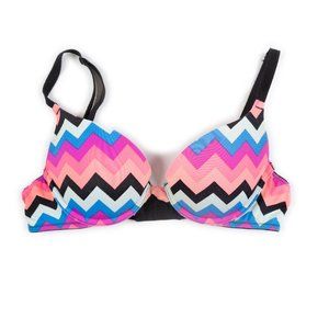 PINK Victoria's Secret Wear Everywear Push-Up neon geometric bra size 34A
